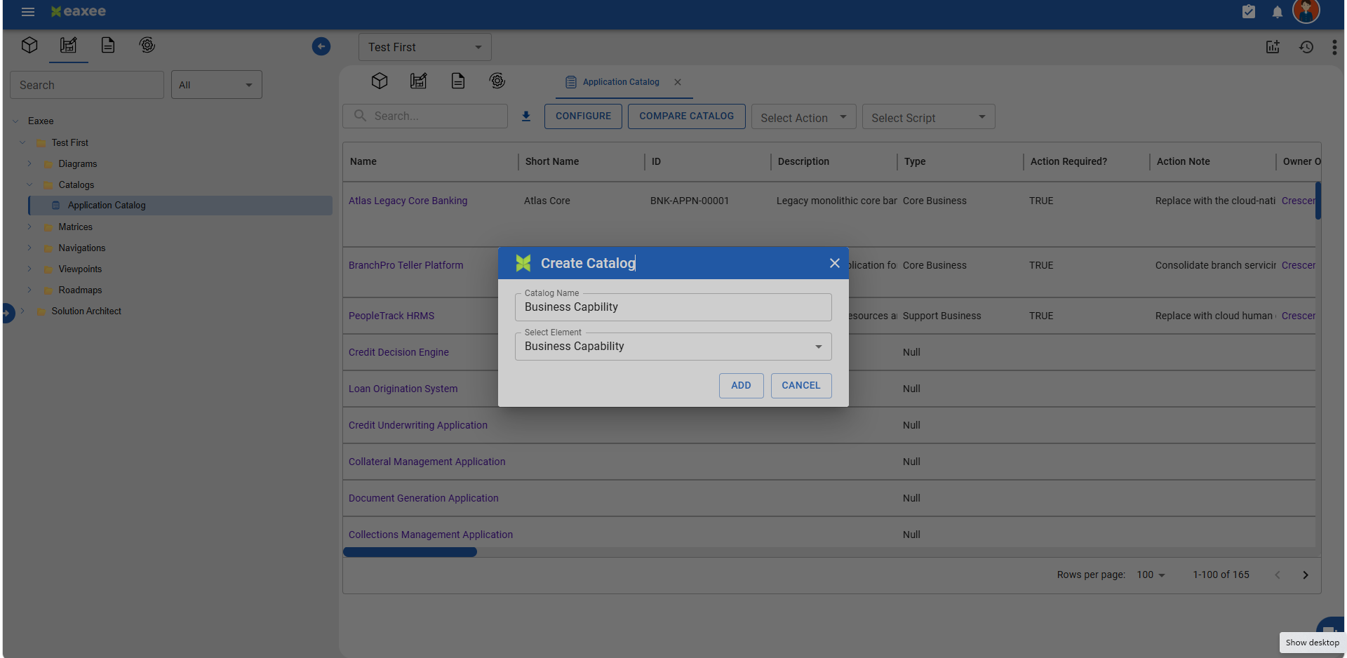 Configurable catalogues and bulk export interface